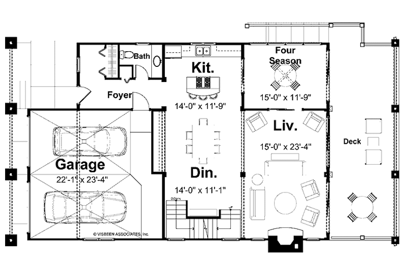 Home Plan - Floor Plan - Main Floor for Bungalow House Plan #928-22 - 5 bed, 3.5 bath