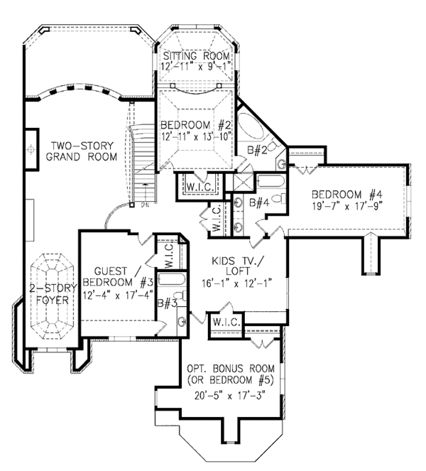 Dream House Plan - European Floor Plan - Upper Floor Plan #54-283