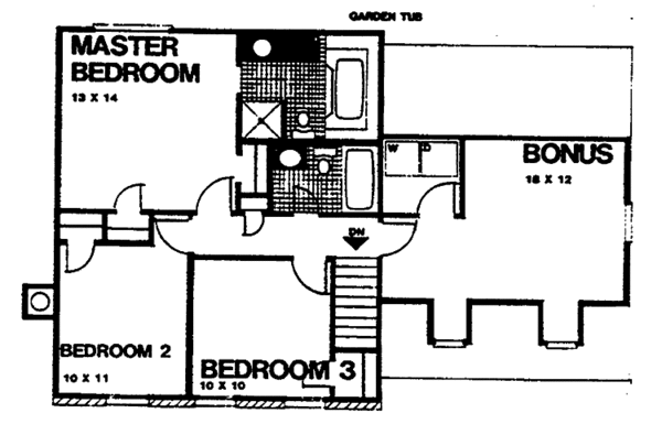 House Design - Country Floor Plan - Upper Floor Plan #30-306