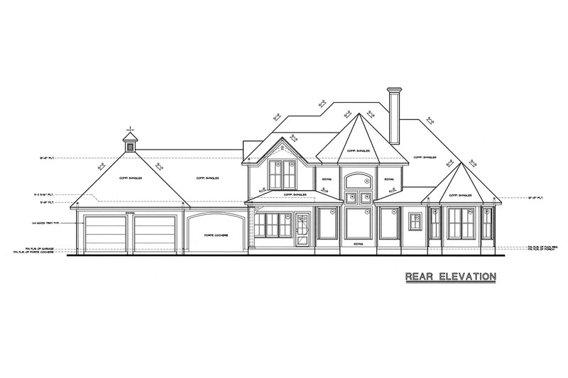 Architectural House Design - Exterior - Rear Elevation for Victorian House Plan #20-938 - 4 bed, 3.5 bath