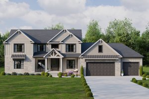 House Design - Exterior - Front Elevation for Country House Plan #1089-65 - 3 bed, 2.5 bath