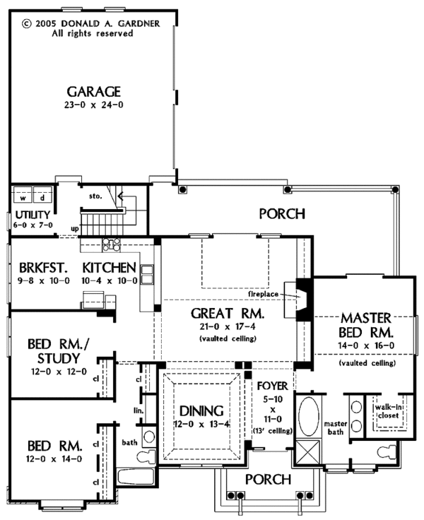Craftsman Floor Plan - Main Floor Plan #929-774
