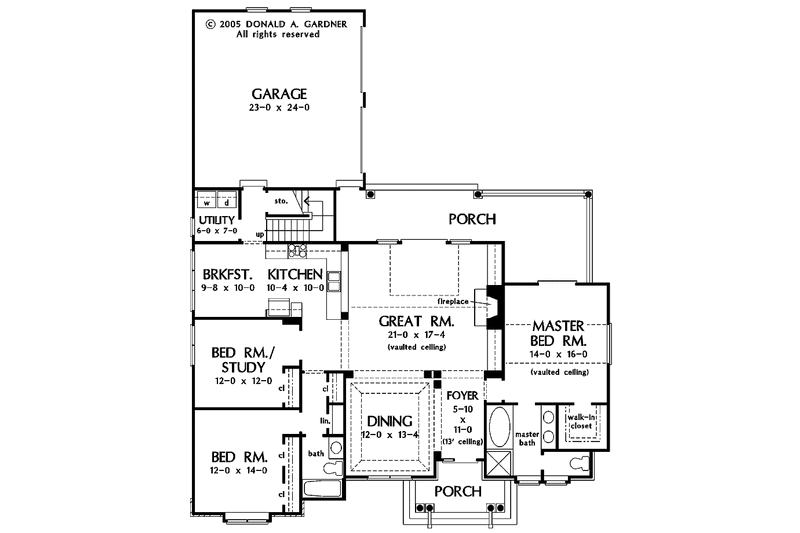 Home Plan - Floor Plan - Main Floor for Craftsman House Plan #929-774 - 3 bed, 2 bath