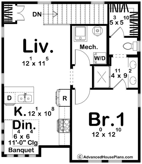 Cottage Floor Plan - Upper Floor Plan #455-550