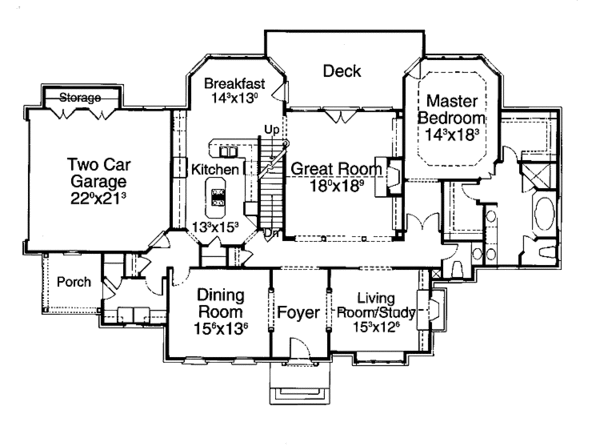 House Plan Design - Classical Floor Plan - Main Floor Plan #429-190