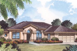Dream House Plan - Exterior - Front Elevation for Mediterranean House Plan #417-795 - 5 bed, 3 bath