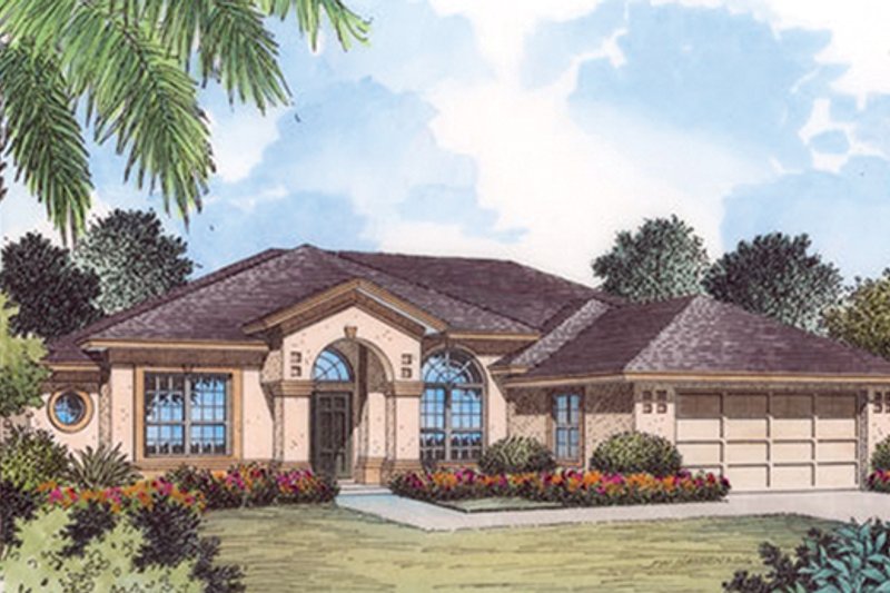 Dream House Plan - Mediterranean Exterior - Front Elevation Plan #417-795
