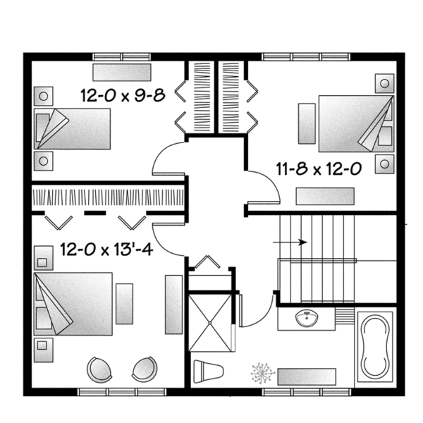Dream House Plan - Traditional Floor Plan - Upper Floor Plan #23-2508