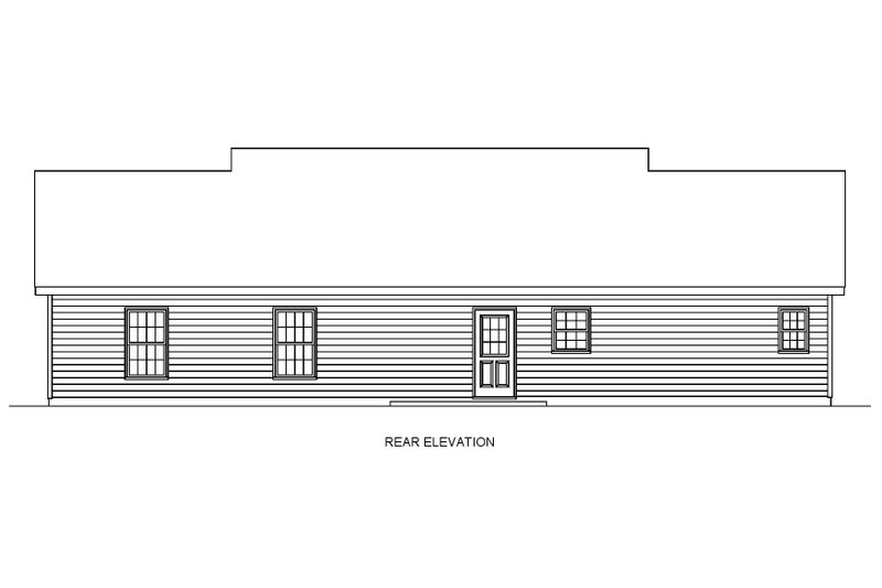 Architectural House Design - Exterior - Rear Elevation for Traditional House Plan #54-599 - 4 bed, 2 bath