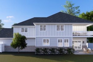 Exterior - Rear Elevation 1 for Farmhouse House Plan #1060-241 - 4 bed, 3.5 bath