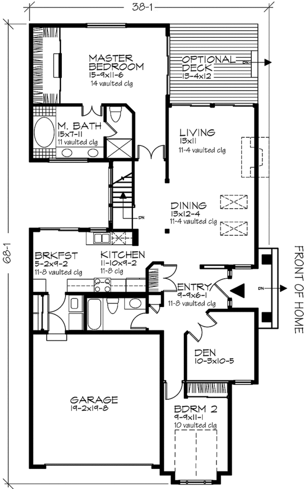 Architectural House Design - Prairie Floor Plan - Main Floor Plan #320-1086
