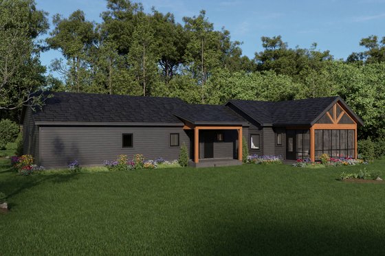 Exterior - Rear Elevation 1 for Country House Plan #932-1359 - 2 bed, 2 bath