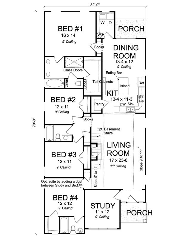 House Plan Design - Cottage Floor Plan - Main Floor Plan #513-2179