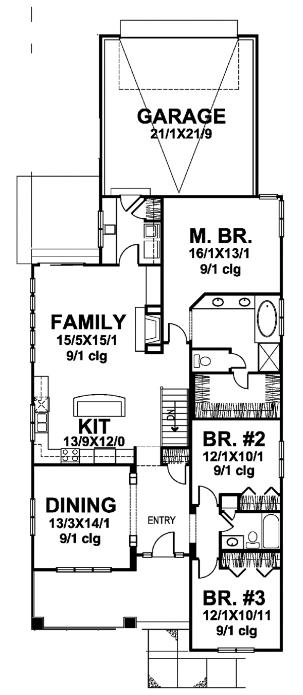 Home Plan - Craftsman Floor Plan - Main Floor Plan #320-838
