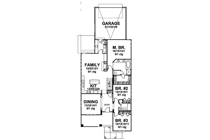 Dream House Plan - Floor Plan - Main Floor for Craftsman House Plan #320-838 - 3 bed, 2 bath