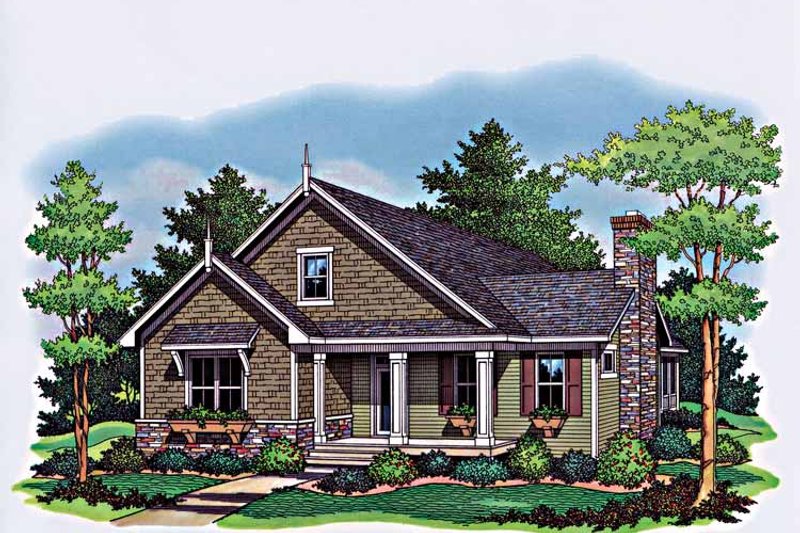 Architectural House Design - Country Exterior - Front Elevation Plan #51-963
