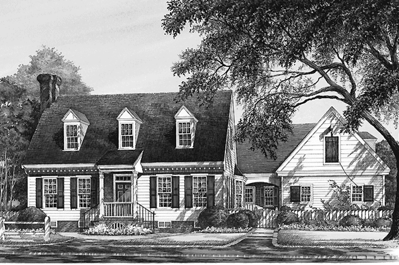 Architectural House Design - Exterior - Front Elevation 1 for Colonial House Plan #137-330 - 3 bed, 2.5 bath