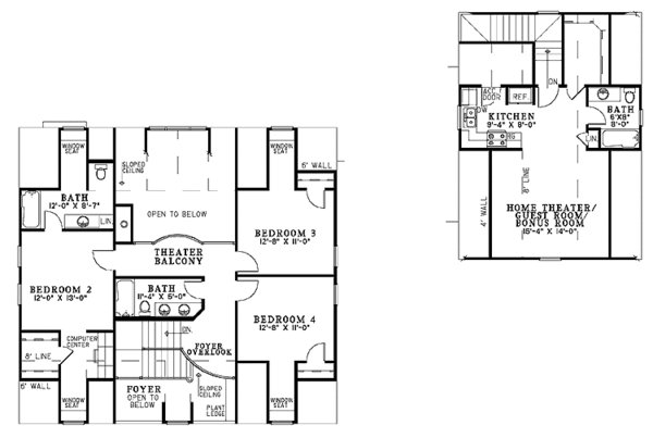 Home Plan - Colonial Floor Plan - Upper Floor Plan #17-2933