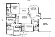 European Style House Plan - 4 Beds 2 Baths 2390 Sq/Ft Plan #40-339 