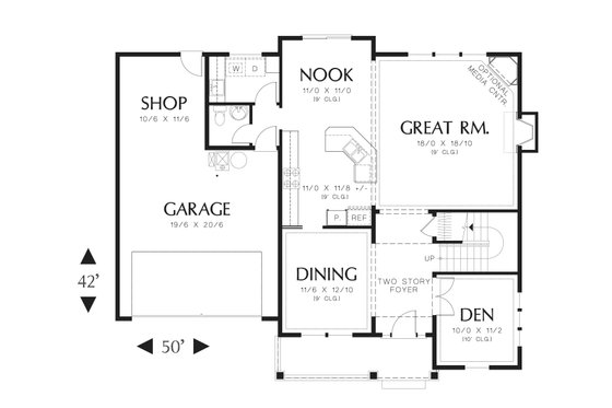 Floor Plan - Main Floor for Traditional House Plan #48-538 - 4 bed, 2.5 bath