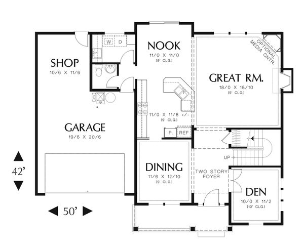 House Blueprint - Traditional Floor Plan - Main Floor Plan #48-538