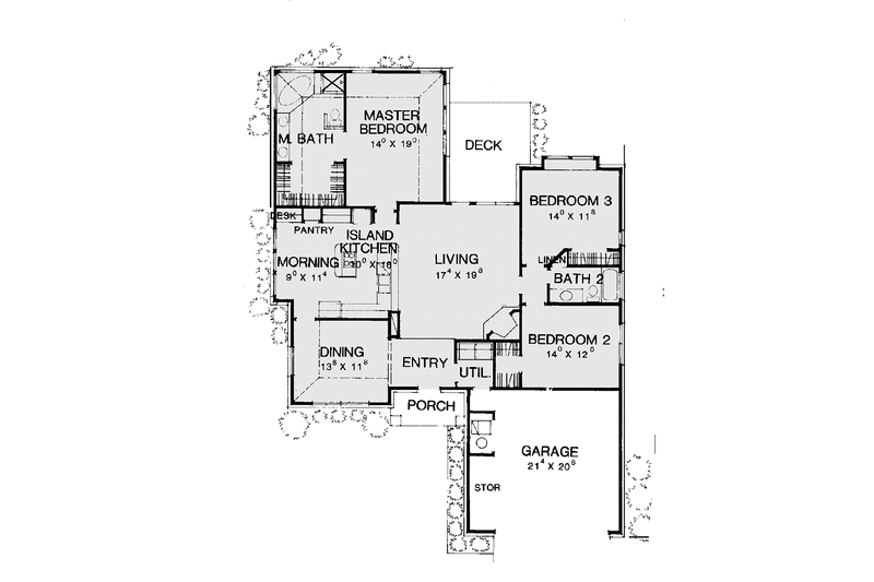 Home Plan - Floor Plan - Main Floor for Traditional House Plan #472-402 - 3 bed, 2 bath