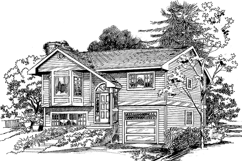 House Blueprint - Contemporary Exterior - Front Elevation Plan #47-695