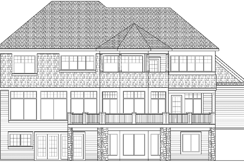 Home Plan - Exterior - Rear Elevation for Craftsman House Plan #328-349 - 4 bed, 2.5 bath