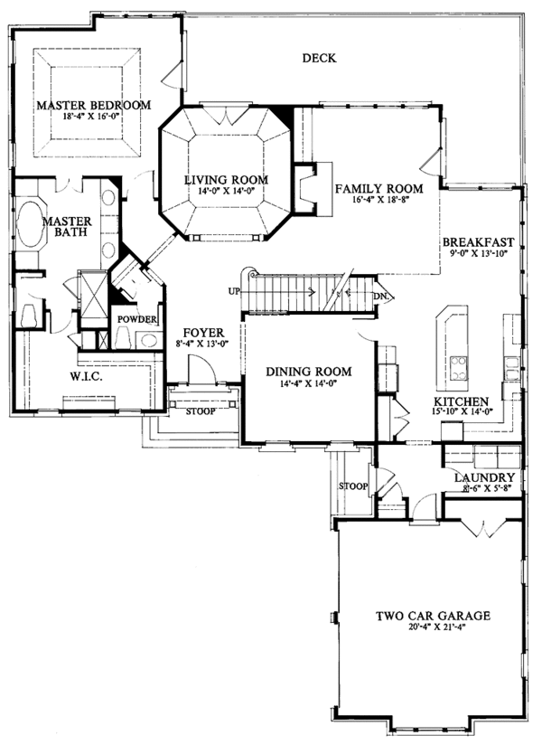 Architectural House Design - European Floor Plan - Main Floor Plan #429-231
