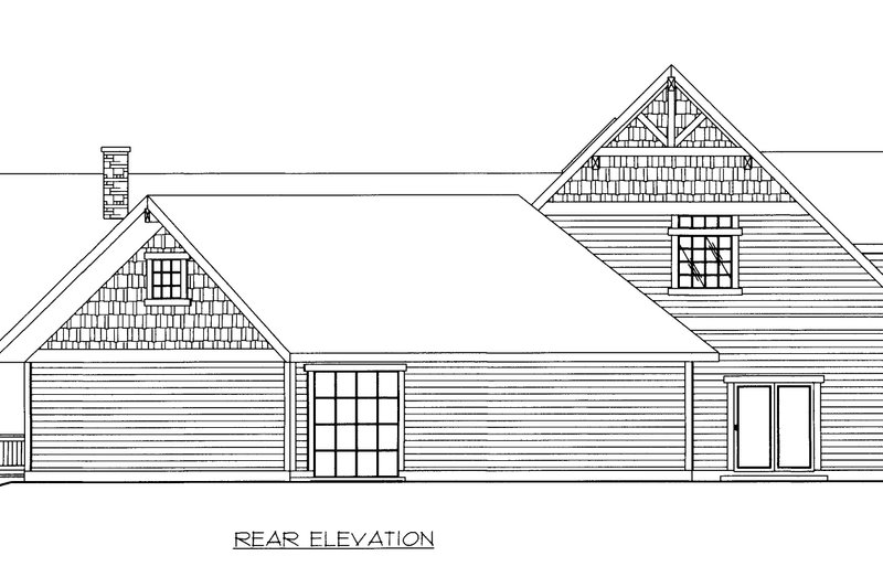 Dream House Plan - Exterior - Rear Elevation for Bungalow House Plan #117-581 - 4 bed, 4.5 bath