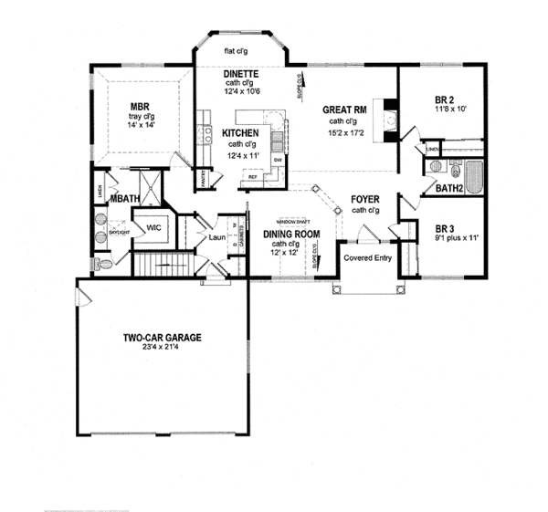 Home Plan - Ranch Floor Plan - Main Floor Plan #316-258