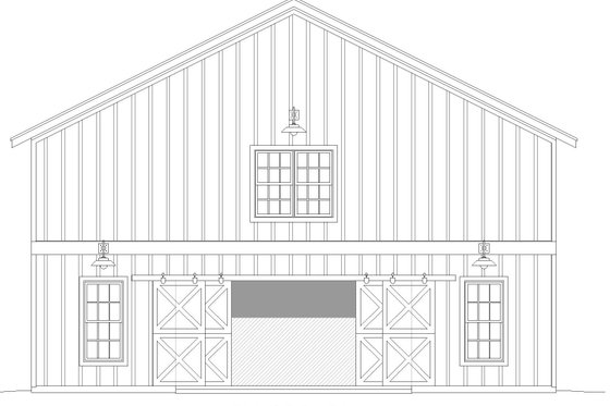 Exterior - Front Elevation 3 for Country House Plan #932-782, 1 bath