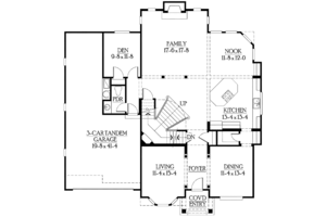 Floor Plan - Main Floor for Craftsman House Plan #132-434 - 4 bed, 2.5 bath