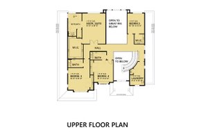Floor Plan - Upper Floor for Contemporary House Plan #1066-45 - 5 bed, 4.5 bath