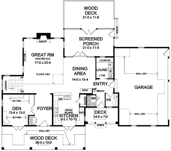 Home Plan - Colonial Floor Plan - Main Floor Plan #328-429