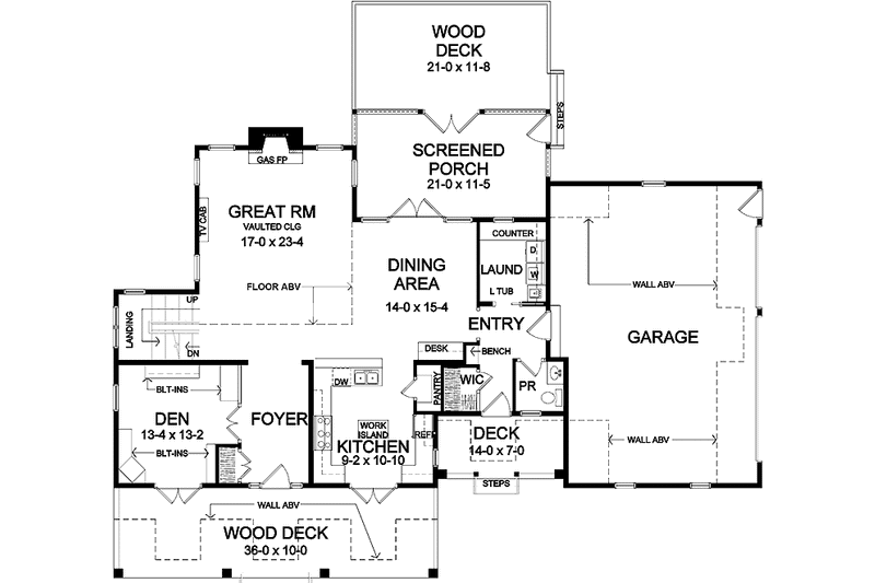 Dream House Plan - Floor Plan - Main Floor for Colonial House Plan #328-429 - 3 bed, 2.5 bath