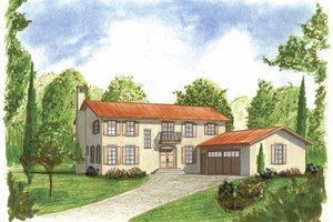 Mediterranean Exterior - Front Elevation Plan #1042-9