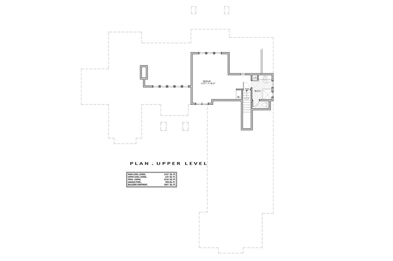 House Blueprint - Floor Plan - Upper Floor for Craftsman House Plan #892-49 - 3 bed, 4.5 bath