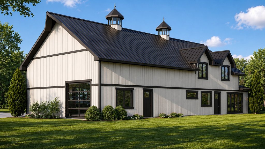 Exterior - Rear Elevation for Barndominium House Plan #1064-494 - 3 bed, 2.5 bath