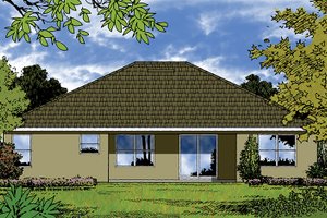 Exterior - Rear Elevation for Mediterranean House Plan #417-840 - 3 bed, 2 bath