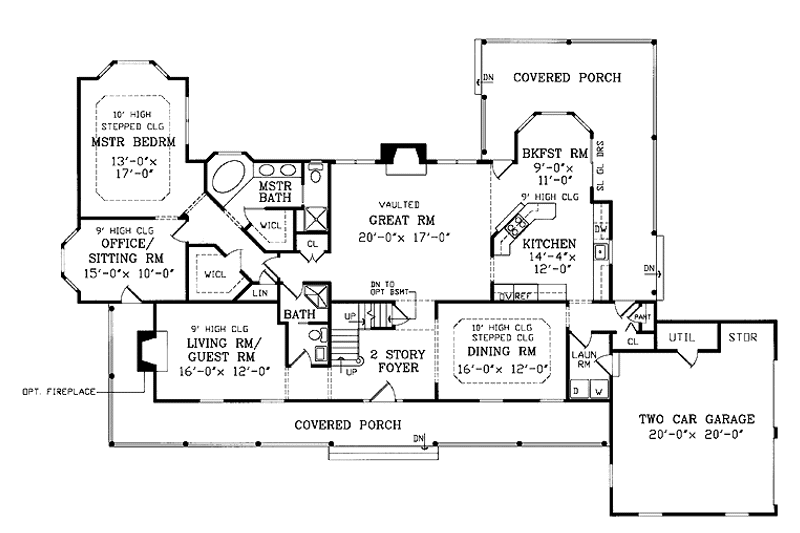 Architectural House Design - Floor Plan - Main Floor for Victorian House Plan #314-217 - 4 bed, 3 bath