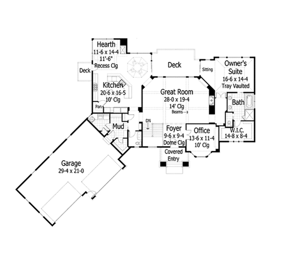 Architectural House Design - European Floor Plan - Main Floor Plan #51-1125