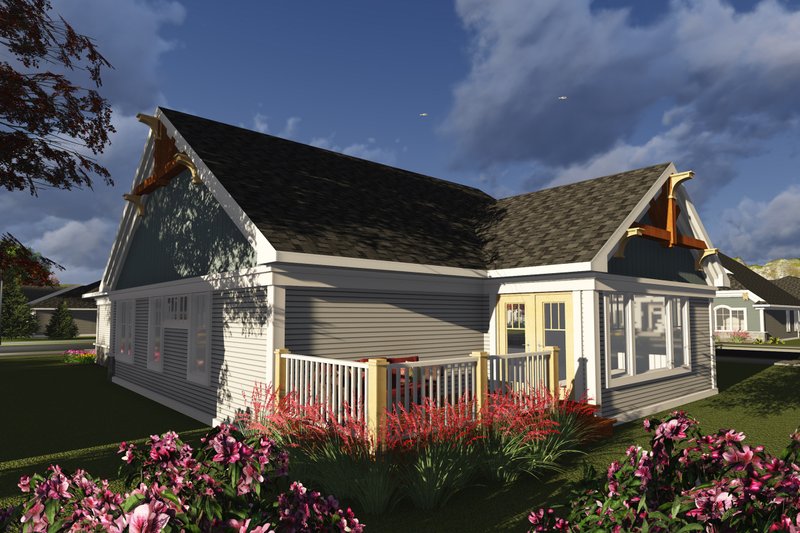 Home Plan - Exterior - Rear Elevation for Ranch House Plan #70-1241 - 2 bed, 2 bath