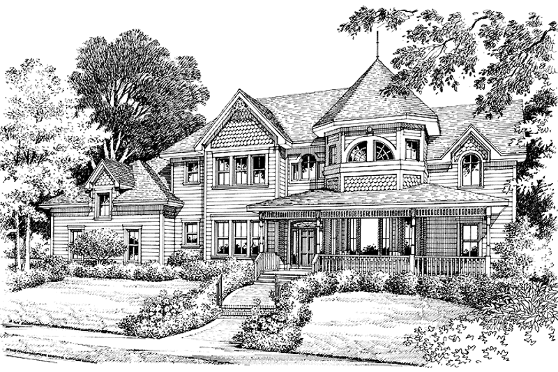 Home Plan - Exterior - Front Elevation 3 for Victorian House Plan #417-667 - 4 bed, 3.5 bath