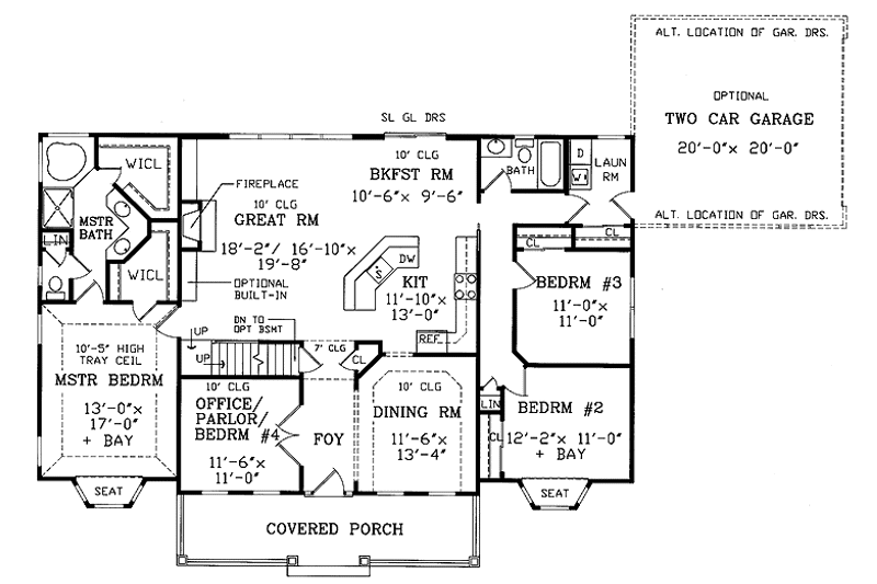 Home Plan - Floor Plan - Main Floor for Country House Plan #314-232 - 4 bed, 2 bath