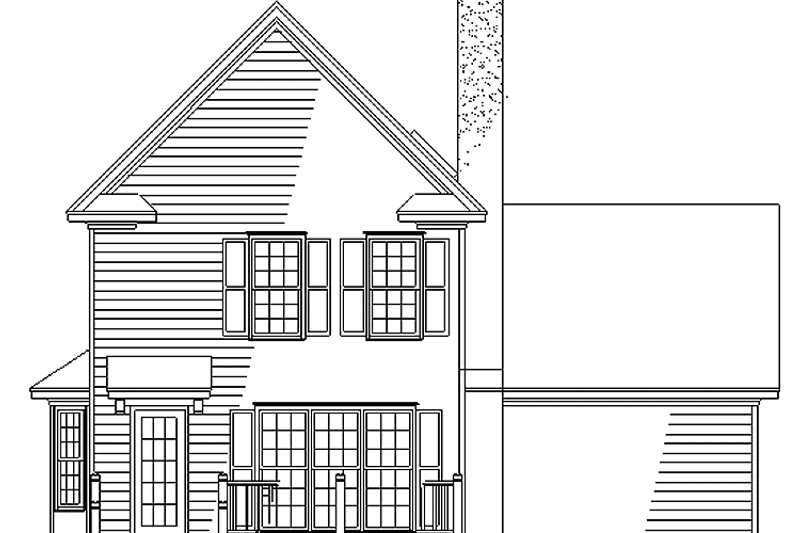 Home Plan - Exterior - Rear Elevation for Country House Plan #929-253 - 3 bed, 2.5 bath