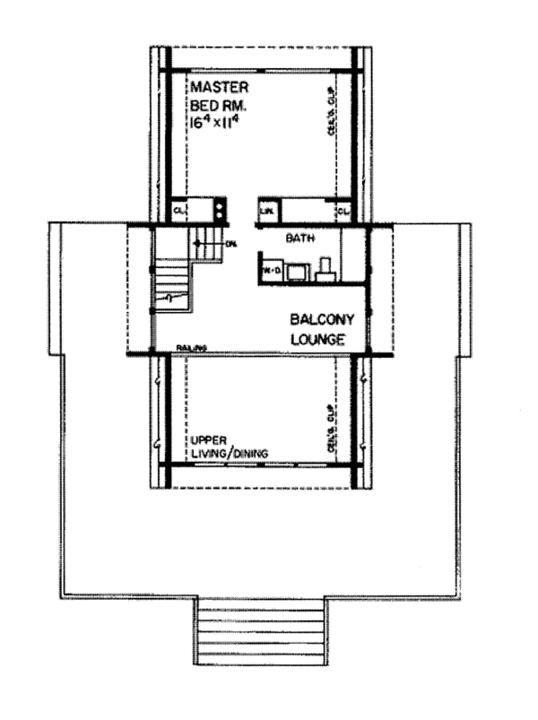 House Blueprint - Contemporary Floor Plan - Upper Floor Plan #72-631