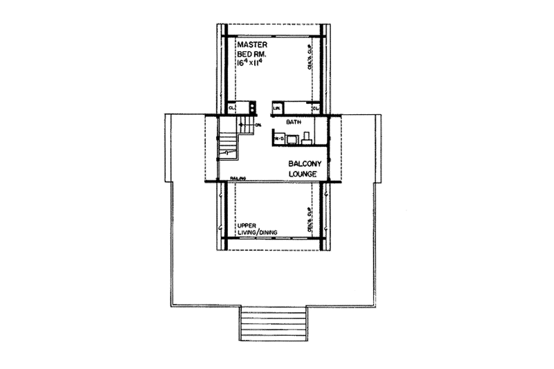 Dream House Plan - Floor Plan - Upper Floor for Contemporary House Plan #72-631 - 3 bed, 2 bath