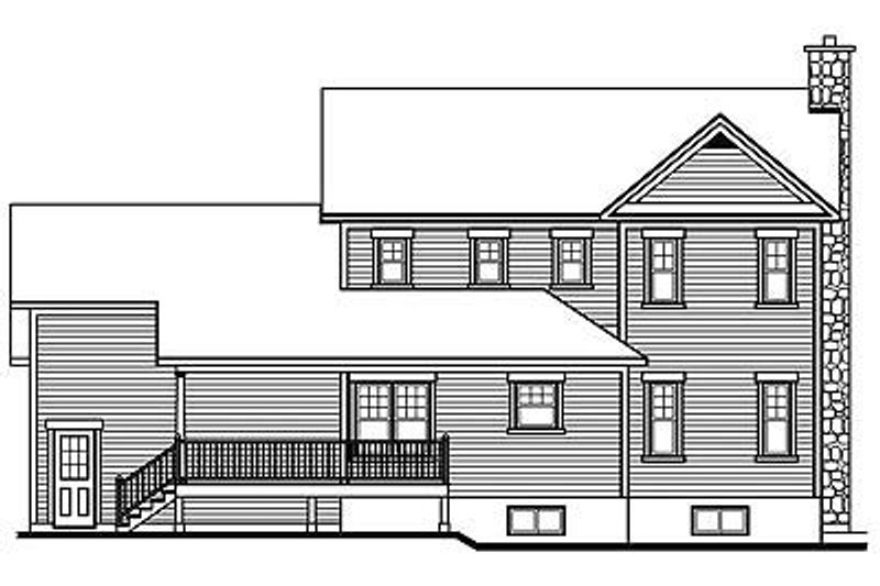Home Plan - Exterior - Rear Elevation for Farmhouse House Plan #23-293 - 3 bed, 2.5 bath