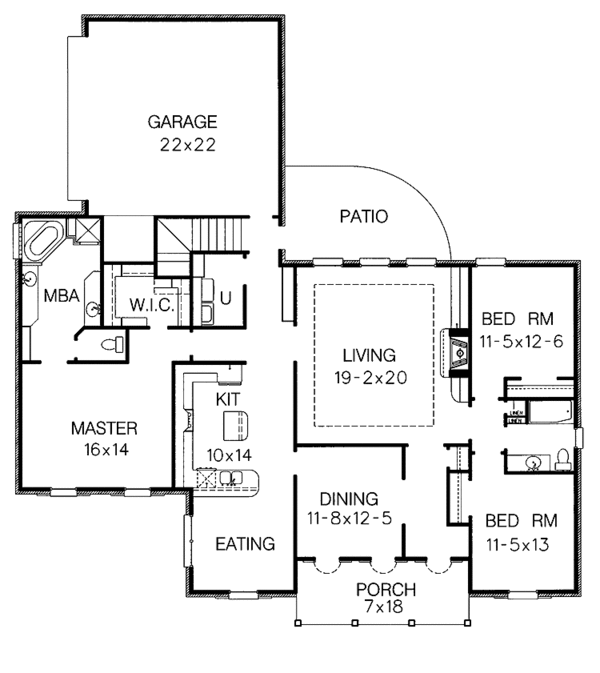 Architectural House Design - Country Floor Plan - Main Floor Plan #15-310